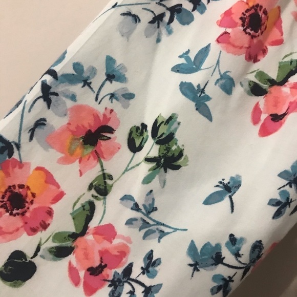 Loft Floral Tie Back Bell Sleeve Blue Breeze Mini Dress - Picture 8 of 11